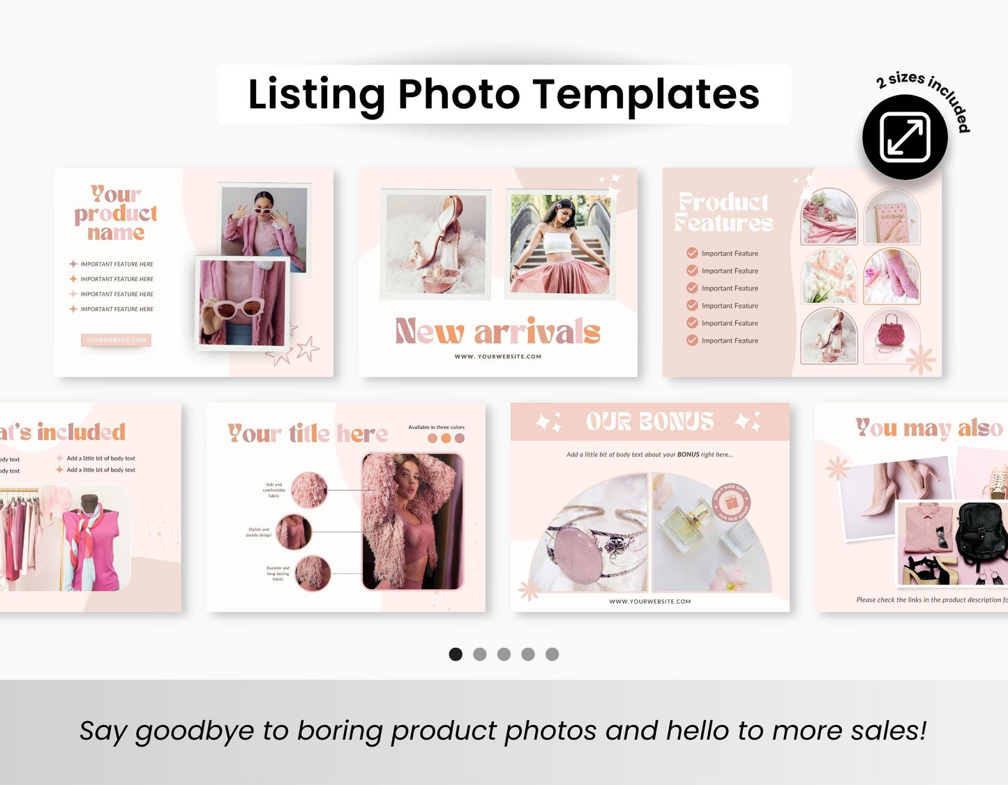 Etsy Shop Branding Bundle Kit Peach DigiPax