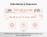 Etsy Shop Branding Bundle Kit Peach DigiPax