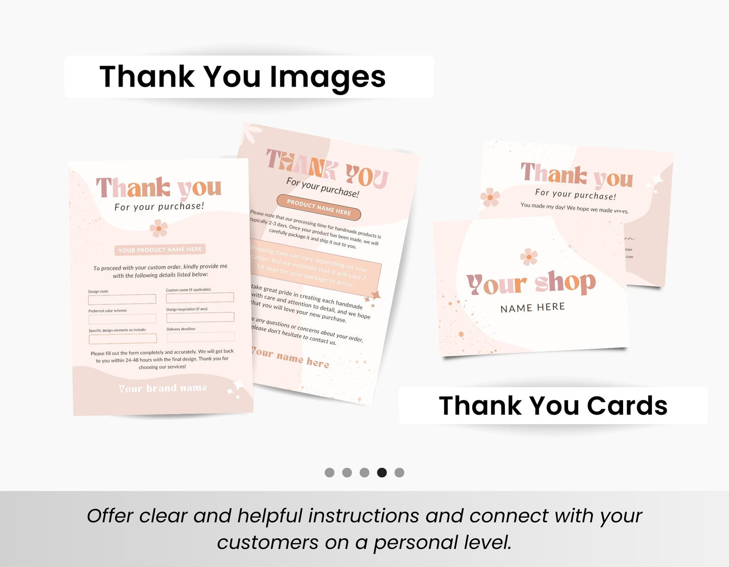 Etsy Shop Branding Bundle Kit Peach DigiPax