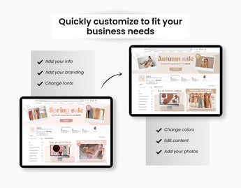 Etsy Shop Branding Bundle Kit Peach DigiPax