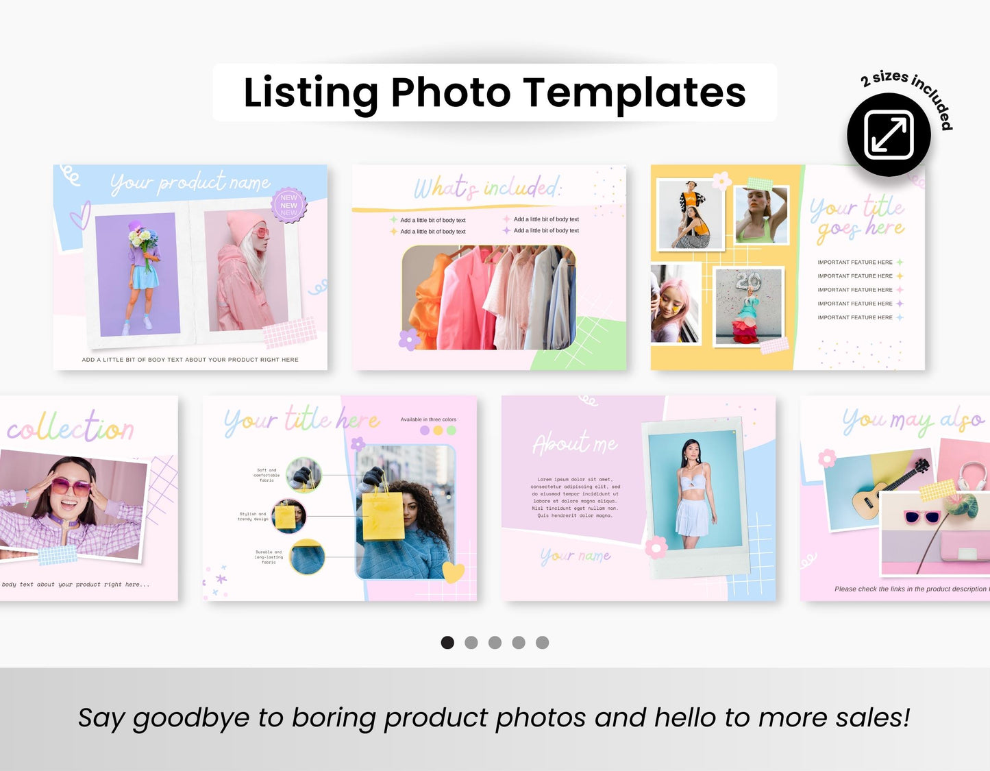 Etsy Shop Branding Bundle Kit Rainbow DigiPax