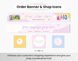 Etsy Shop Branding Bundle Kit Rainbow DigiPax