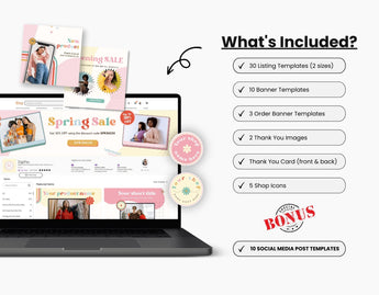 Etsy Shop Branding Bundle Kit Retro Groovy DigiPax