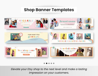 Etsy Shop Branding Bundle Kit Retro Groovy DigiPax