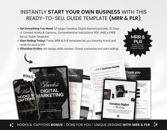 Faceless Digital Marketing Guide with PLR MRR DigiPax