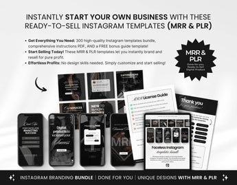 PLR MRR Faceless Instagram Templates Bundle DigiPax
