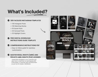 PLR MRR Faceless Instagram Templates Bundle DigiPax