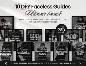 Ultimate Faceless Marketing Guide Templates Bundle with PLR & MRR Cover Mockup DigiPax