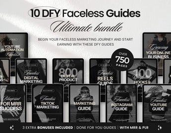Ultimate Faceless Marketing Guide Templates Bundle with PLR & MRR Cover Mockup DigiPax
