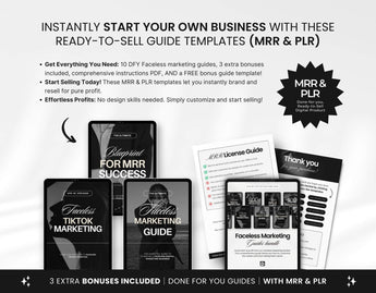 Ultimate Faceless Marketing Guide Templates Bundle with PLR & MRR Ready Made Templates Mockup DigiPax