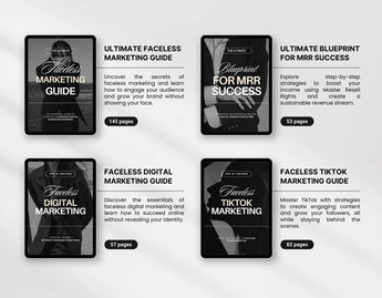 Ultimate Faceless Marketing Guide Templates Bundle with PLR & MRR Guides Tablet Mockup DigiPax