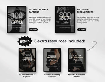 Ultimate Faceless Marketing Guide Templates Bundle with PLR & MRR Guides Tablet Mockup and Bonuses DigiPax