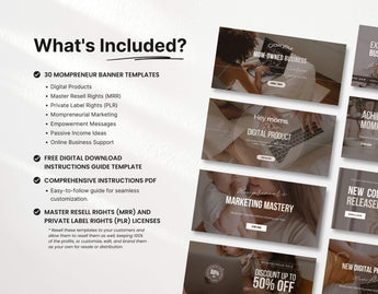 PLR MRR Faceless Mompreneur Website Banner Templates Bundle DigiPax
