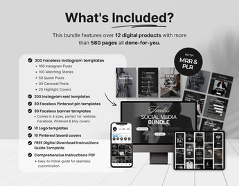 Ultimate Faceless Marketing Templates Bundle with PLR & MRR DigiPax
