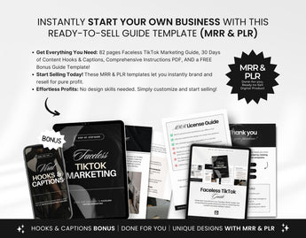 Faceless Tiktok Marketing Guide with PLR & MRR DigiPax