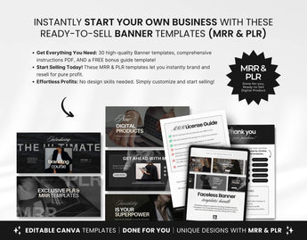 PLR MRR Faceless Website Banner Templates Bundle DigiPax