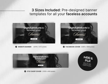 PLR MRR Faceless Website Banner Templates Bundle DigiPax