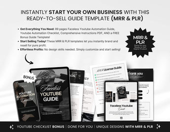 Faceless Youtube Automation with AI Guide with PLR & MRR Ready to sell Mockup DigiPax
