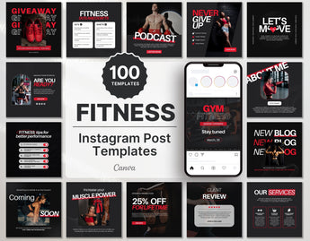 Fitness Coach Instagram Post Templates DigiPax