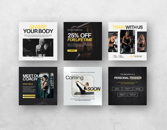 Fitness Coach Instagram Post Templates DigiPax
