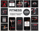 Fitness Coach Instagram Templates Bundle Kit DigiPax