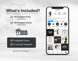 Fitness Instagram Templates Bundle Kit Aesthetic DigiPax