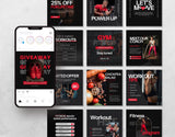 Fitness Coach Instagram Templates Bundle Kit DigiPax
