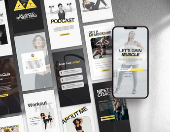 Fitness Instagram Templates Bundle Kit Aesthetic DigiPax