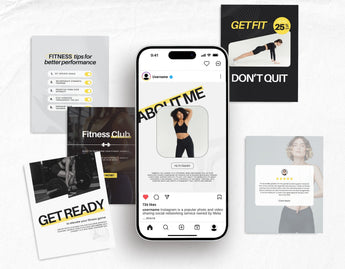 Fitness Instagram Post Templates Aesthetic Mockup