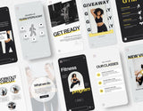Fitness Instagram Story Templates Aesthetic Mockup