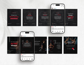 Fitness Coach Instagram Carousel Templates Mockup