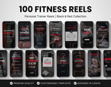 100 Fitness Instagram Reels Templates Bundle Red DigiPax