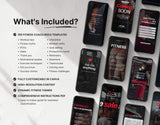 100 Fitness Instagram Reels Templates Bundle Red DigiPax
