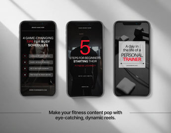 100 Fitness Instagram Reels Templates Bundle Red DigiPax