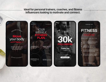 100 Fitness Instagram Reels Templates Bundle Red DigiPax