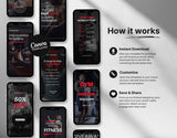 100 Fitness Instagram Reels Templates Bundle Red DigiPax