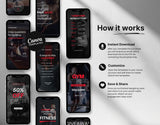 100 Fitness Instagram Reels Templates Bundle Red DigiPax