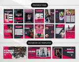 Fitness Coach Pinterest Pins and Facebook Ad Templates Mockup DigiPax