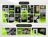Fitness Coach Social Media Templates Bundle Kit DigiPax