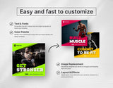 Fitness Coach Social Media Templates Bundle Kit DigiPax