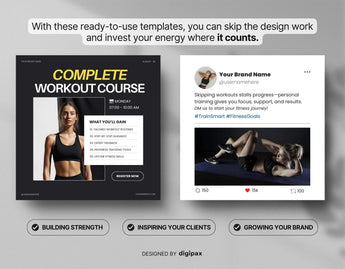 Fitness Coach Static Meta Ad Templates DigiPax