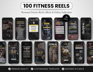 100 Fitness Instagram Reels Templates Bundle DigiPax