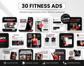 Fitness Coach Static Meta Ad Templates Red DigiPax