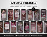 100 Girly Pink Instagram Reels Templates Bundle Cover