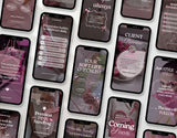 100 Girly Pink Instagram Reels Templates Bundle Phones Mockup
