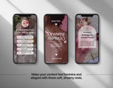 100 Girly Pink Instagram Reels Templates Bundle Mockup