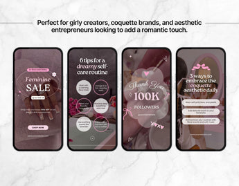 100 Girly Pink Instagram Reels Templates Bundle Mockup