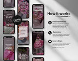 100 Girly Pink Instagram Reels Templates Bundle How it works Mockup