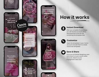 100 Girly Pink Instagram Reels Templates Bundle How it works Mockup
