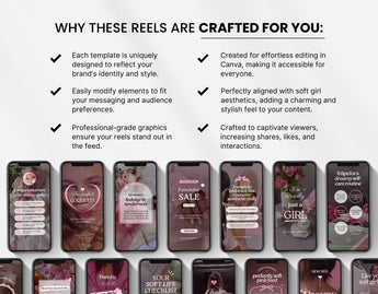 100 Girly Pink Instagram Reels Templates Bundle Mockup